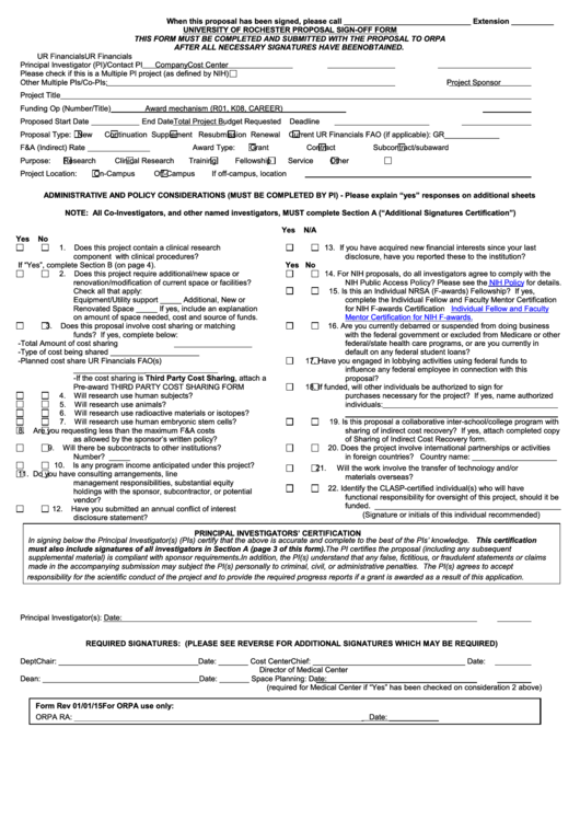 Proposal Sign-off Form