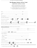 The Humane Society Of New York Adoption Application Printable pdf