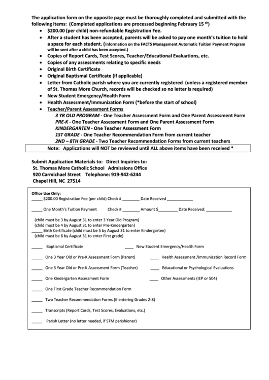 Application Form For Assessment