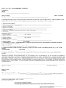 Notice Of Commencement Form - State Of Florida, County Of Volusia