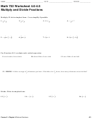 Multiply And Divide Fractions Worksheet