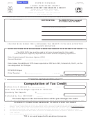 Computation Of Tax Credit Form - State Of Michigan