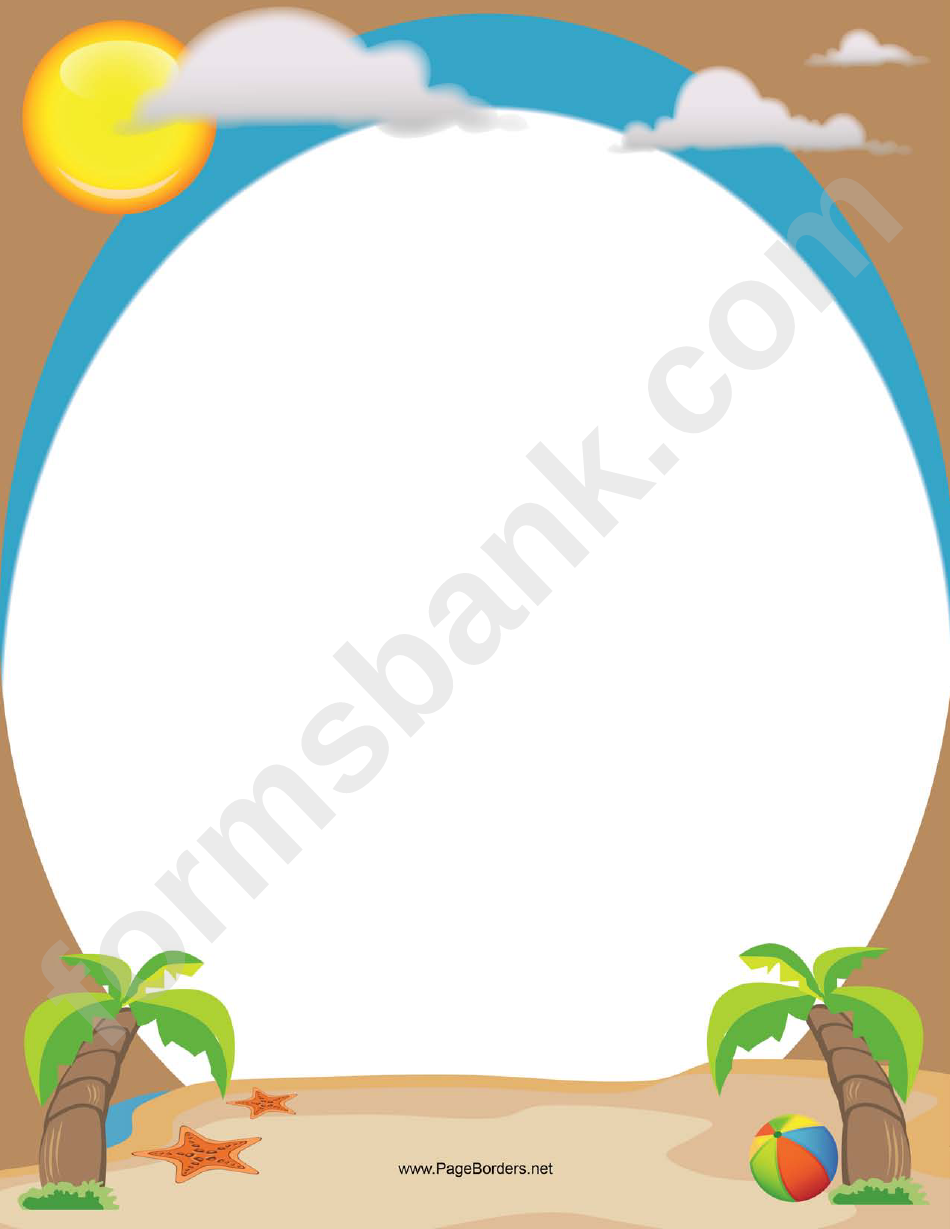 Beach Page Border Template