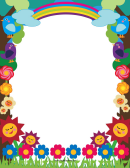 Cute Flowers And Birds Border