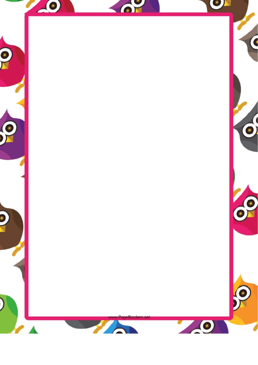 Cute Owl Border Printable pdf