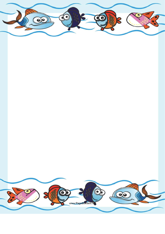 Cute Fish Border Printable pdf