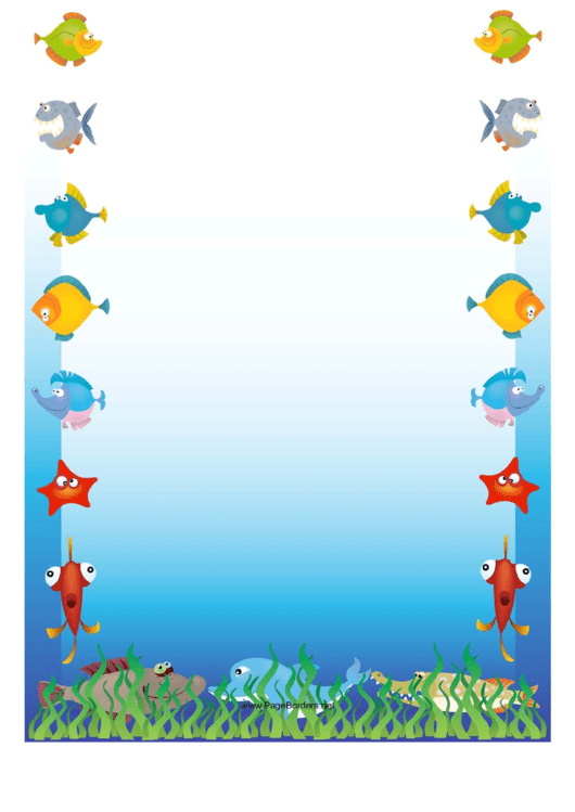 Fishes Border Printable pdf