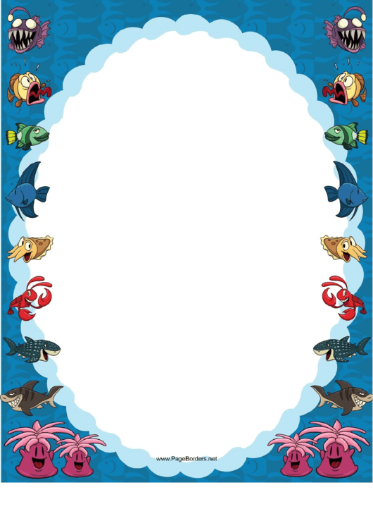 Ocean Animals Border Printable pdf