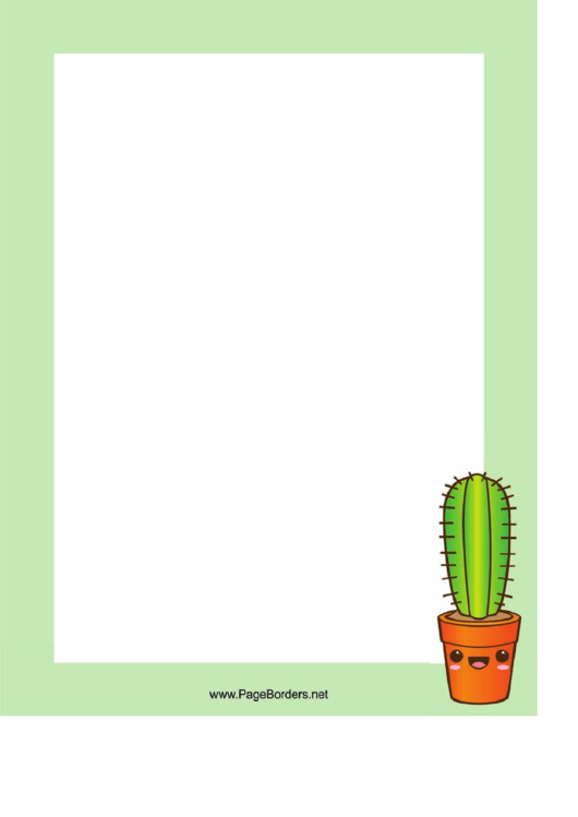 Tall Cactus Border Printable pdf