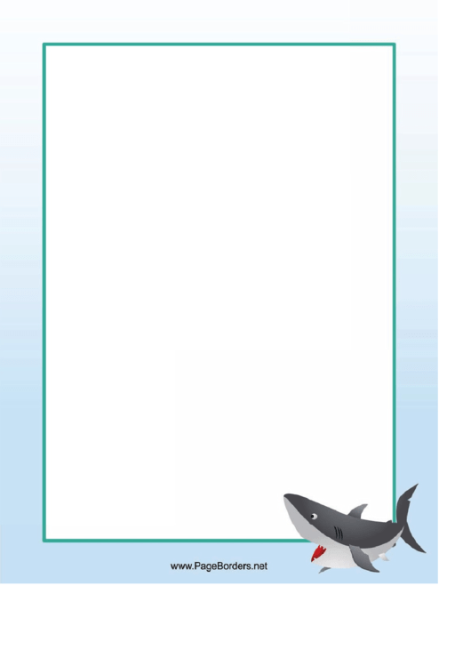 Shark Page Border Template Printable pdf