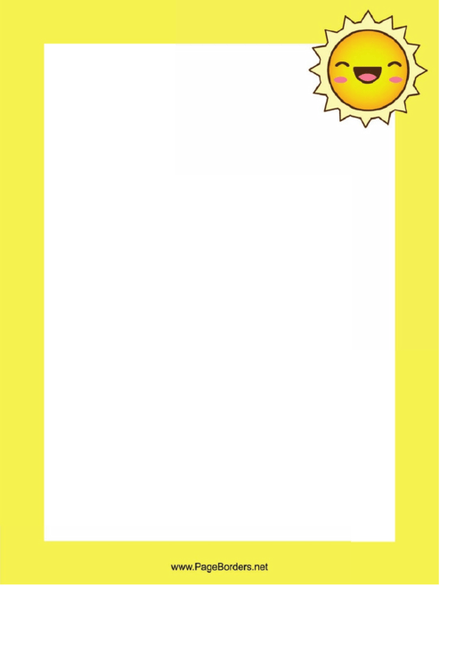 Happy Sun Border Printable pdf
