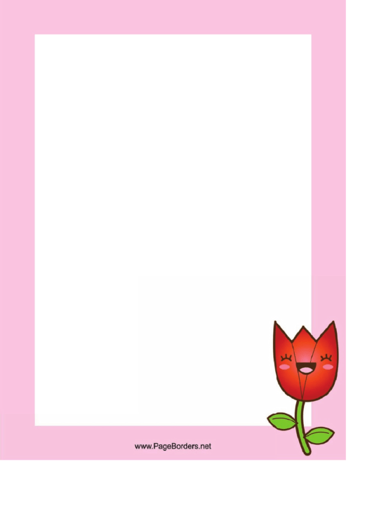 Red Tulip Border Printable pdf