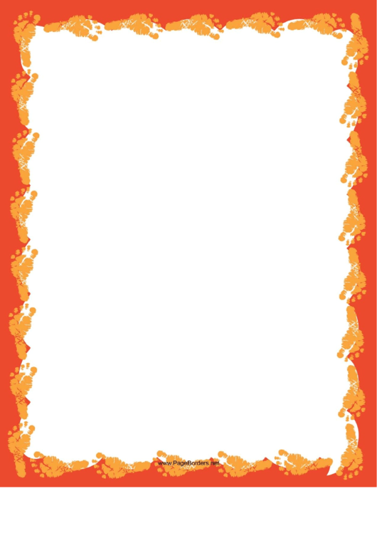 Orange Footprint Border Printable pdf