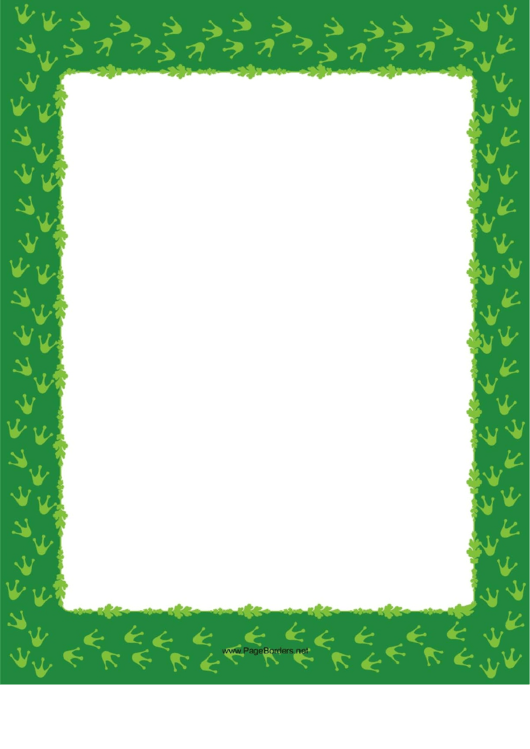 Green Frog Footprint Border Printable pdf