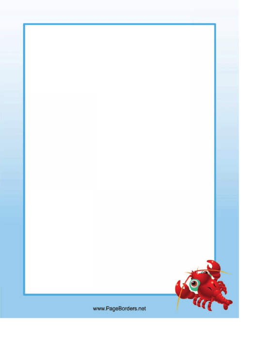 Red Lobster Border Printable pdf