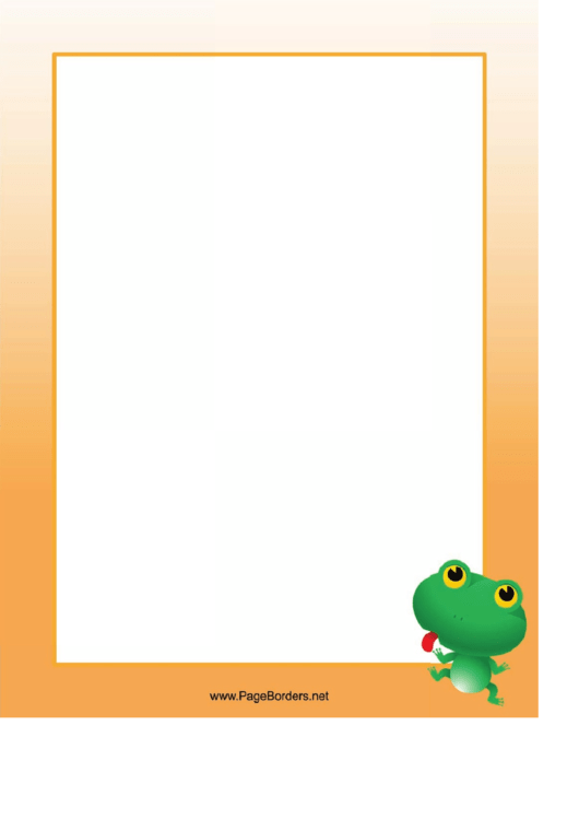 Frog Page Border Template Printable pdf