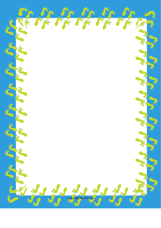 Blue And Yellow Footprint Border Printable pdf