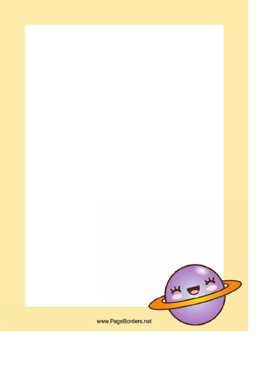 Happy Saturn Border Printable pdf