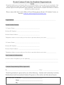 Event Contact Form For Student Organizations