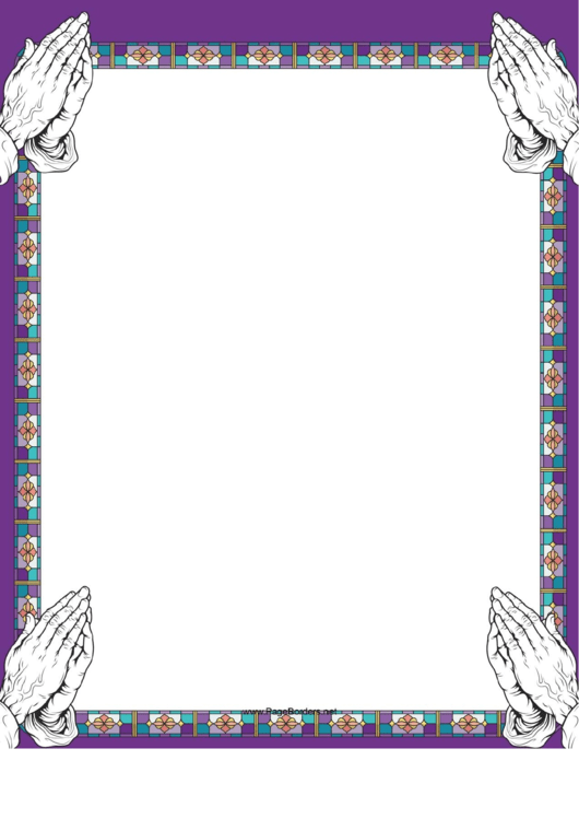 Stained Glass Prayer Border Printable pdf