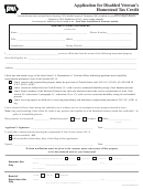 Form Idr 54-049 - Application For Disabled Veterans Homestead Tax Credit