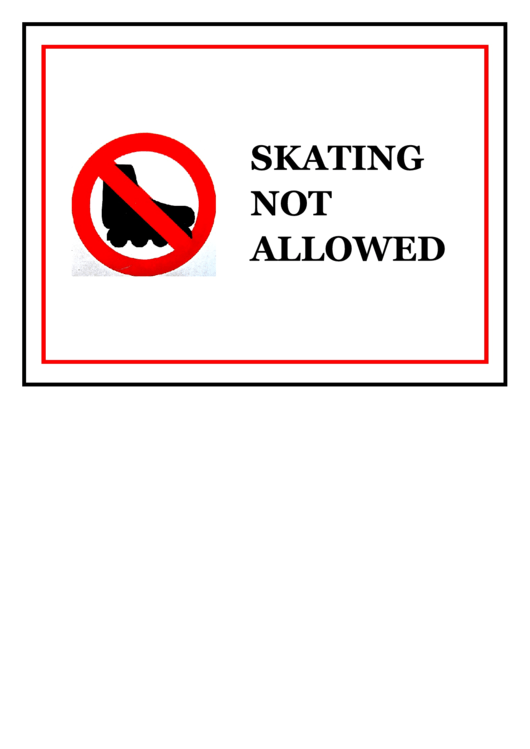Skating Not Allowed Printable pdf
