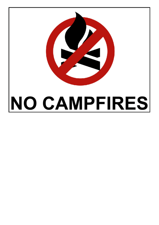 No Campfires Sign Template Printable pdf