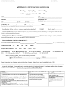 Veterans' Certification Data Form