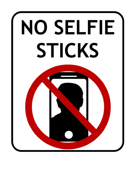 No Selfie Sticks printable pdf download