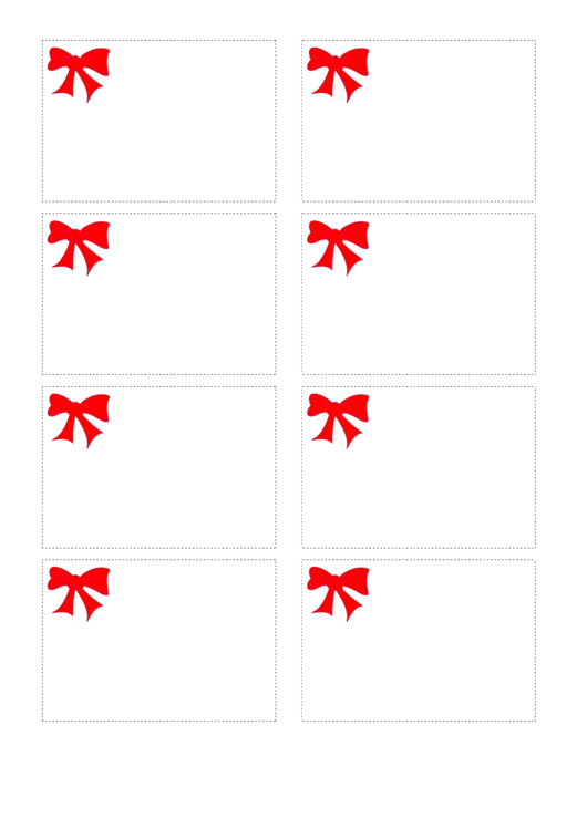 Bow Red Name Tag Template Printable pdf