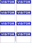 Visitor Badge Blue Name Tag Template