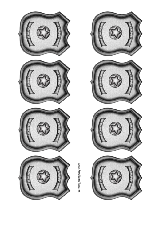 Special Police Badges Name Tag Template Printable pdf