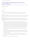 Identifying Direct And Indirect Characterization Lesson Plan Template