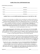 Liability Waiver Form Jahe Basketball Camps Child Children