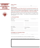 State Council Family Of The Year Awards Entry Form