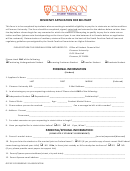 Residency Application Military - Clemson University Printable pdf