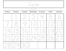 Monthly Calendar Template - June - 2015