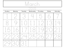 March - 2015 Monthly Calendar Template