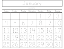 January - 2015 Monthly Calendar Template