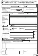 Fillable Application For A Community Trade Mark Printable pdf