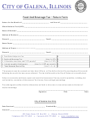 Food And Beverage Tax Return Form - City Of Galena