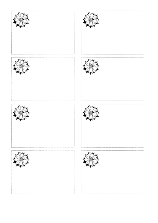 Christmas Poinsettia Name Tag Template Printable pdf