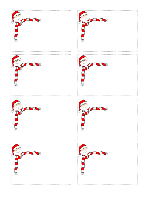 Santa With Scarf Name Tag Template Printable pdf