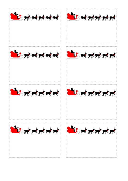 Santa And Sleigh Name Tag Template Printable pdf
