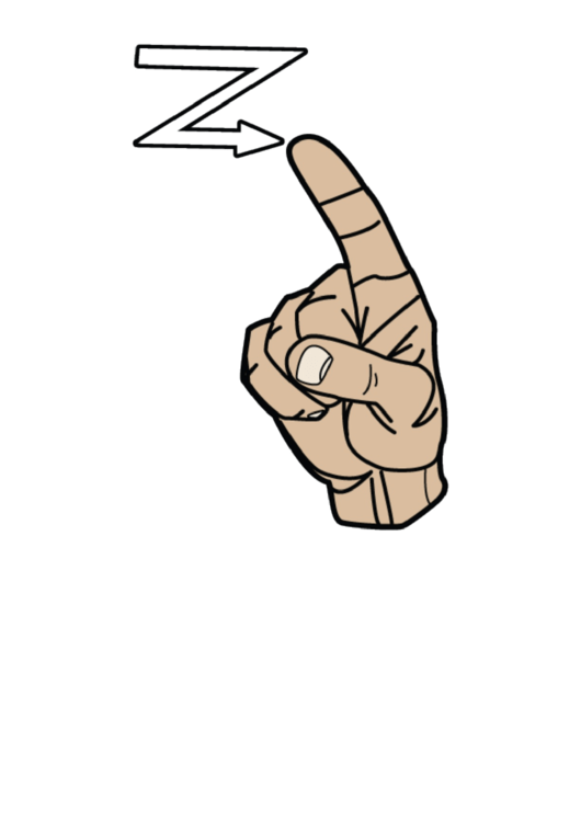 Letter Z Sign Language Template - Filled