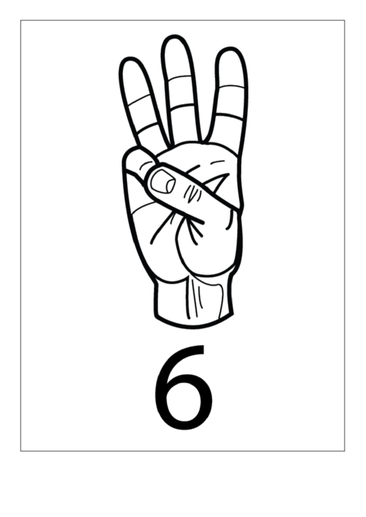 Number 6 Outline Printable pdf