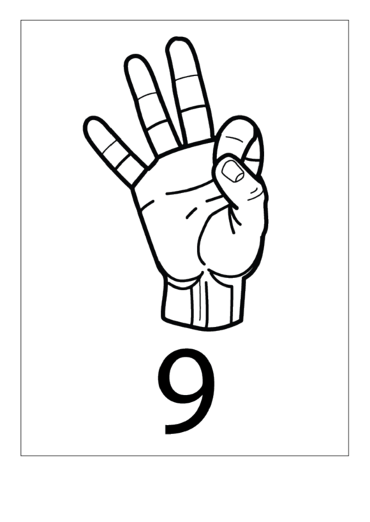 Number 9 Outline Printable pdf