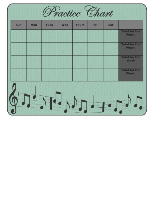Musical Instrument Practice Chart Printable pdf