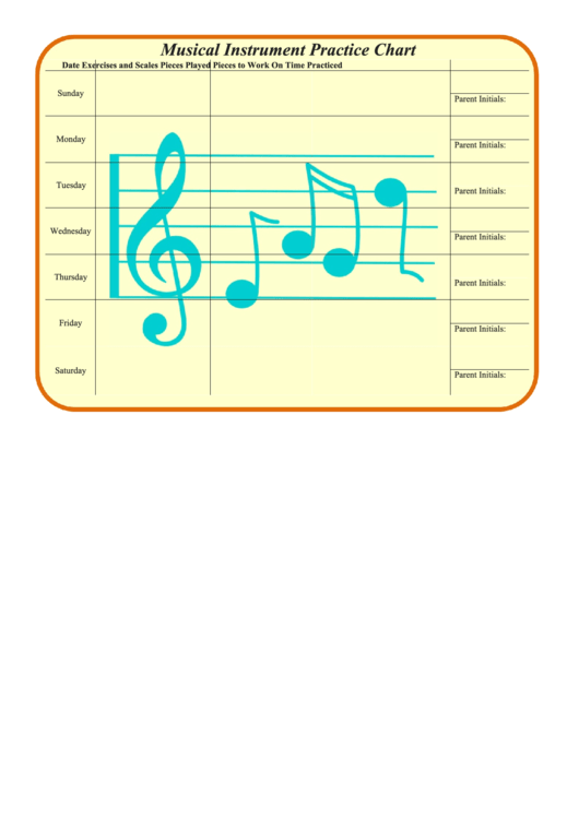 Musical Instrument Practice Chart Printable pdf