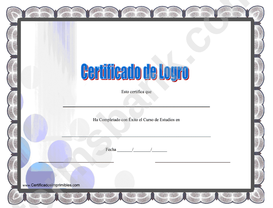 Certificate Of Achievement